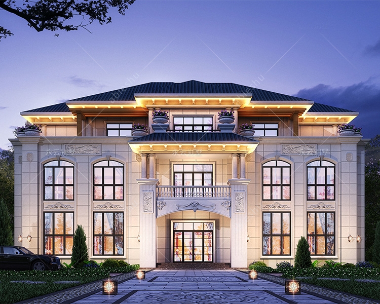 豪華歐式AT2812兄弟合建共堂屋復式樓別墅設計圖紙26mX15m